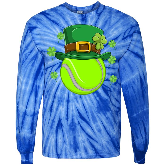 Tennis Ball St Patricks Day Ball Leprechaun Gift Tie-Dye Long Sleeve Shirt