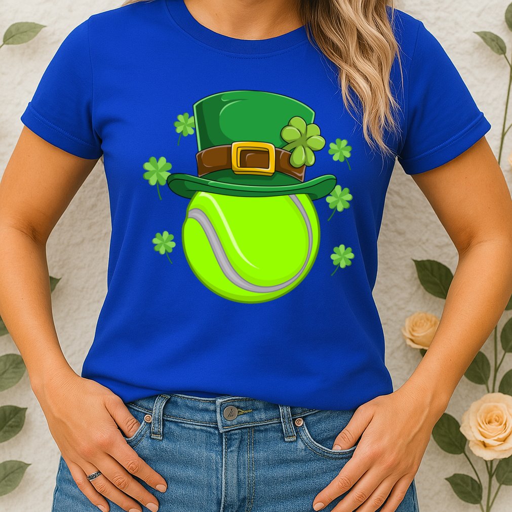 Tennis Ball St Patricks Day Ball Leprechaun Gift Womens T-Shirt