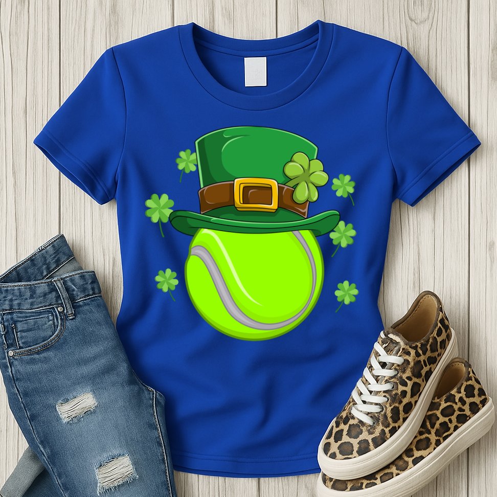 Tennis Ball St Patricks Day Ball Leprechaun Gift Womens T-Shirt