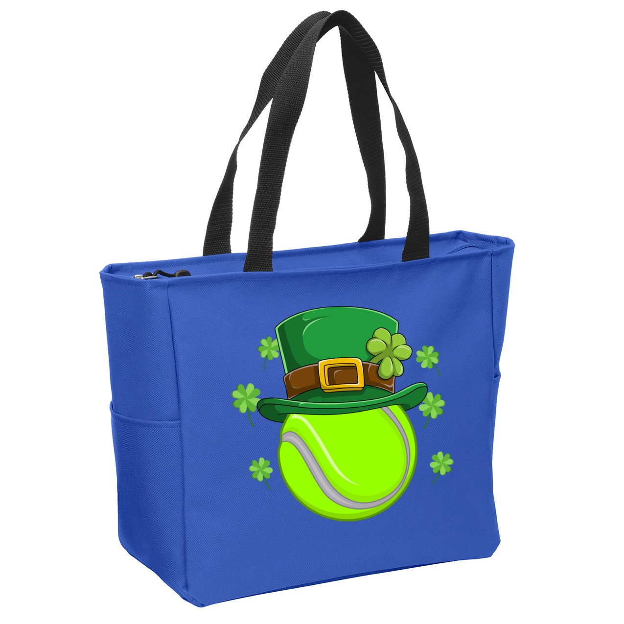 Tennis Ball St Patricks Day Ball Leprechaun Gift Zip Tote Bag
