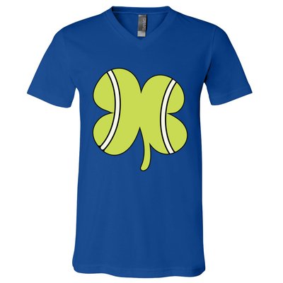 Tennis Ball St Patricks Day Shamrock Gift V-Neck T-Shirt