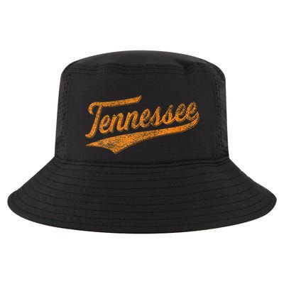 Tennessee Baseball Sports Script Cursive Flag Swoosh Cool Comfort Performance Bucket Hat