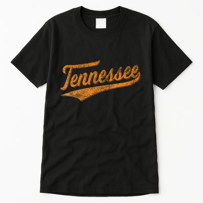 Tennessee Baseball Sports Script Cursive Flag Swoosh Tall T-Shirt