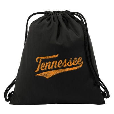 Tennessee Baseball Sports Script Cursive Flag Swoosh Drawstring Bag
