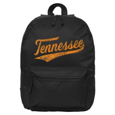 Tennessee Baseball Sports Script Cursive Flag Swoosh 16 in Basic Backpack