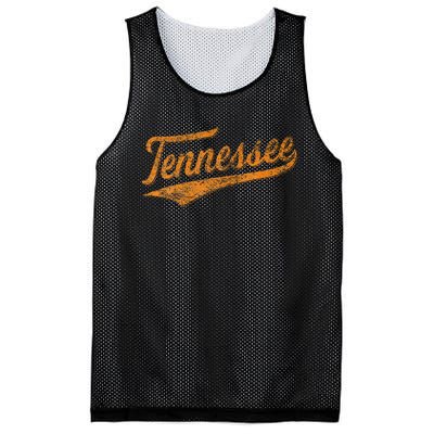 Tennessee Baseball Sports Script Cursive Flag Swoosh Mesh Reversible Basketball Jersey Tank