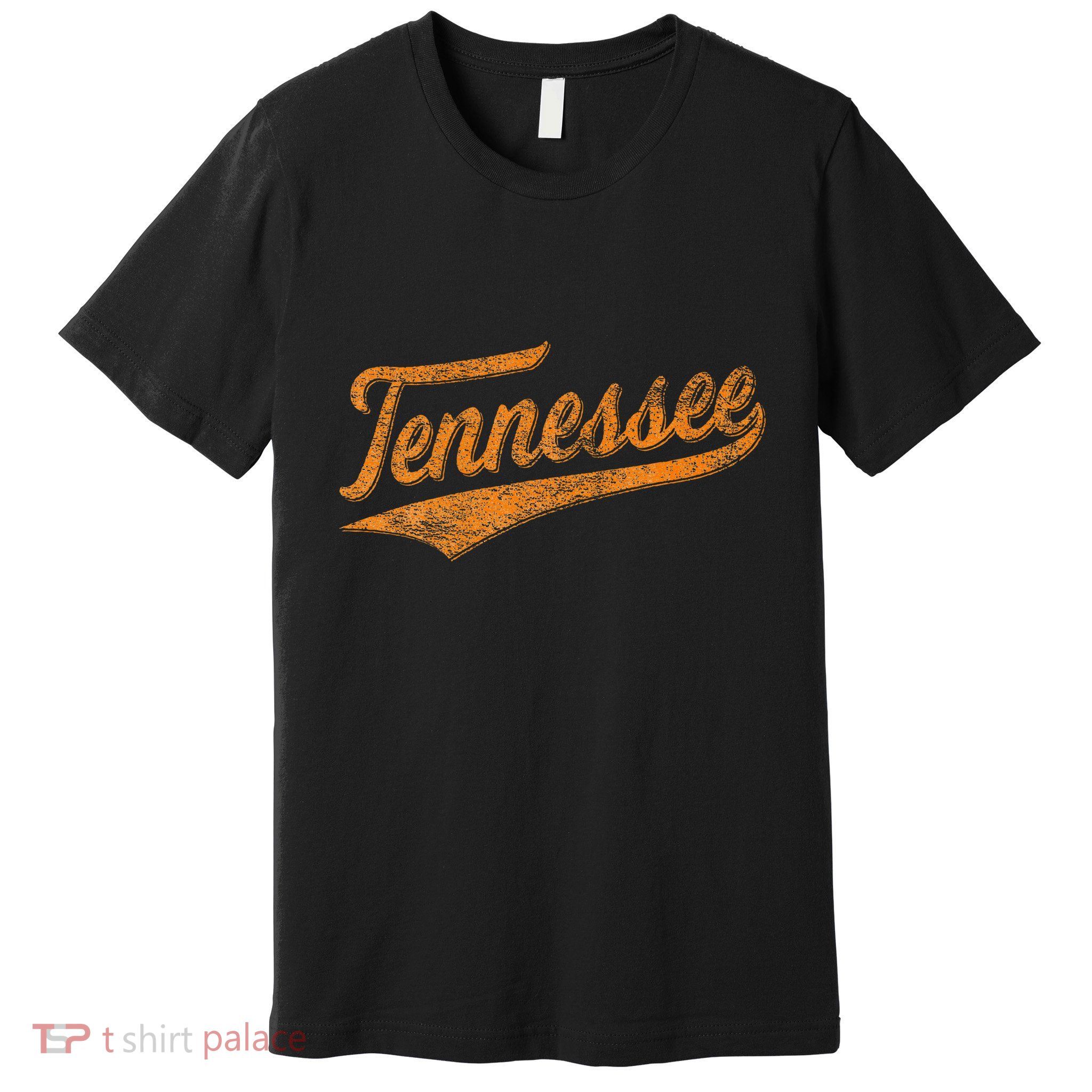Tennessee Baseball Sports Script Cursive Flag Swoosh Premium T-Shirt