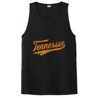 Tennessee Baseball Sports Script Cursive Flag Swoosh PosiCharge Competitor Tank