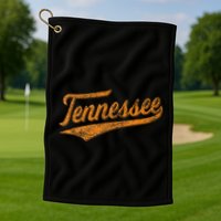 Tennessee Baseball Sports Script Cursive Flag Swoosh Golf Towel
