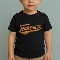 Tennessee Baseball Sports Script Cursive Flag Swoosh Toddler T-Shirt