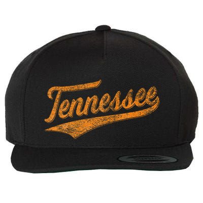 Tennessee Baseball Sports Script Cursive Flag Swoosh Wool Snapback Cap