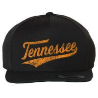 Tennessee Baseball Sports Script Cursive Flag Swoosh Wool Snapback Cap
