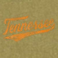 Tennessee Baseball Sports Script Cursive Flag Swoosh Garment-Dyed Women's Muscle Tee