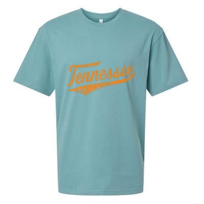 Tennessee Baseball Sports Script Cursive Flag Swoosh Sueded Cloud Jersey T-Shirt