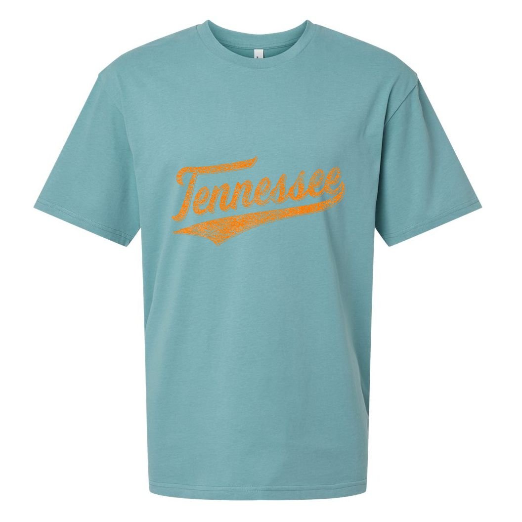 Tennessee Baseball Sports Script Cursive Flag Swoosh Sueded Cloud Jersey T-Shirt