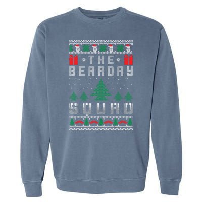 The Bearday Squad Ugly Christmas Garment-Dyed Sweatshirt