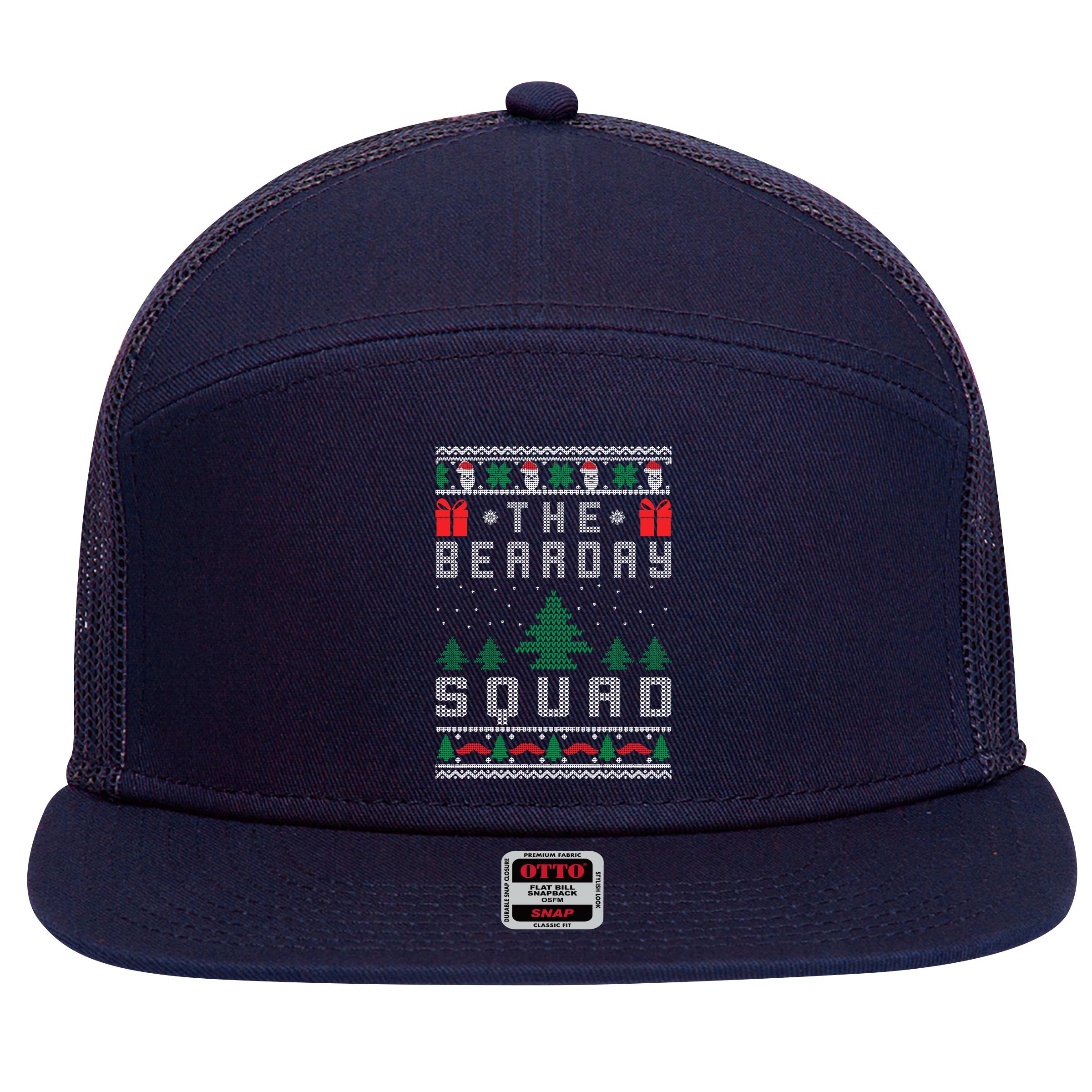 The Bearday Squad Ugly Christmas 7 Panel Mesh Trucker Snapback Hat
