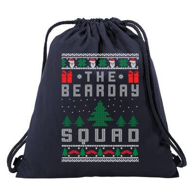 The Bearday Squad Ugly Christmas Drawstring Bag