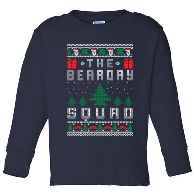 The Bearday Squad Ugly Christmas Toddler Long Sleeve Shirt
