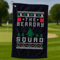 The Bearday Squad Ugly Christmas Golf Towel