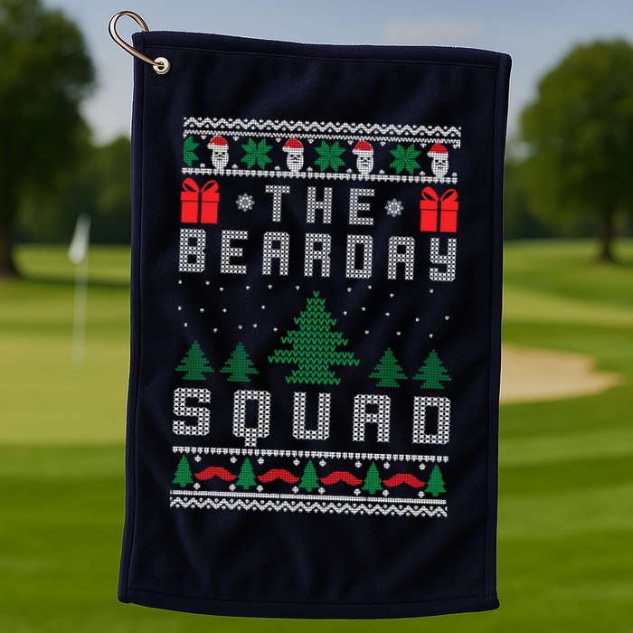 The Bearday Squad Ugly Christmas Golf Towel
