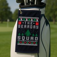 The Bearday Squad Ugly Christmas Golf Towel