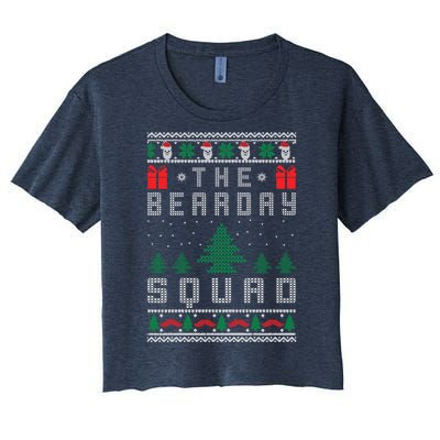 The Bearday Squad Ugly Christmas Women's Crop Top Tee