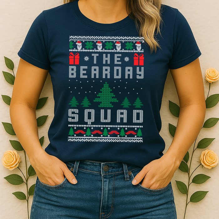 The Bearday Squad Ugly Christmas Womens T-Shirt