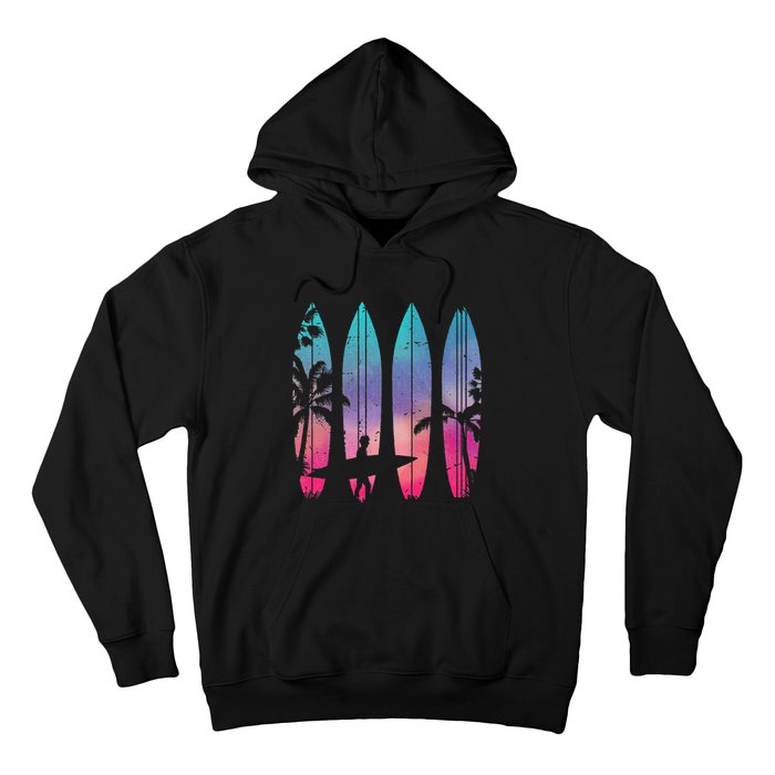 Tropical Beach Surf Surfboard Surfing Surfer Ocean Surfing Hoodie