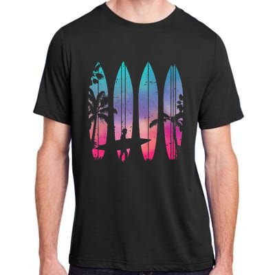 Tropical Beach Surf Surfboard Surfing Surfer Ocean Surfing Adult ChromaSoft Performance T-Shirt