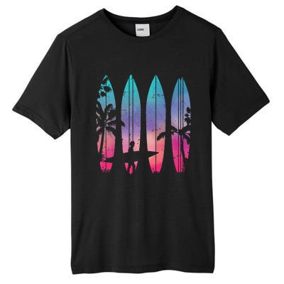 Tropical Beach Surf Surfboard Surfing Surfer Ocean Surfing Tall Fusion ChromaSoft Performance T-Shirt