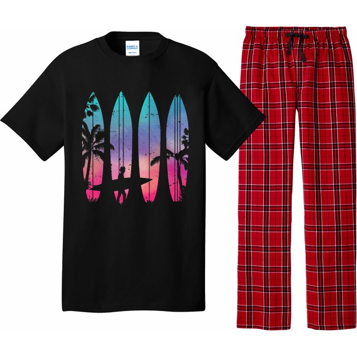 Tropical Beach Surf Surfboard Surfing Surfer Ocean Surfing Pajama Set