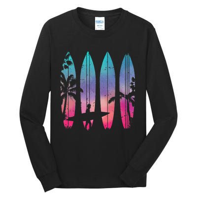 Tropical Beach Surf Surfboard Surfing Surfer Ocean Surfing Tall Long Sleeve T-Shirt