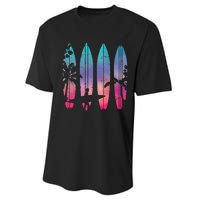 Tropical Beach Surf Surfboard Surfing Surfer Ocean Surfing Performance Sprint T-Shirt