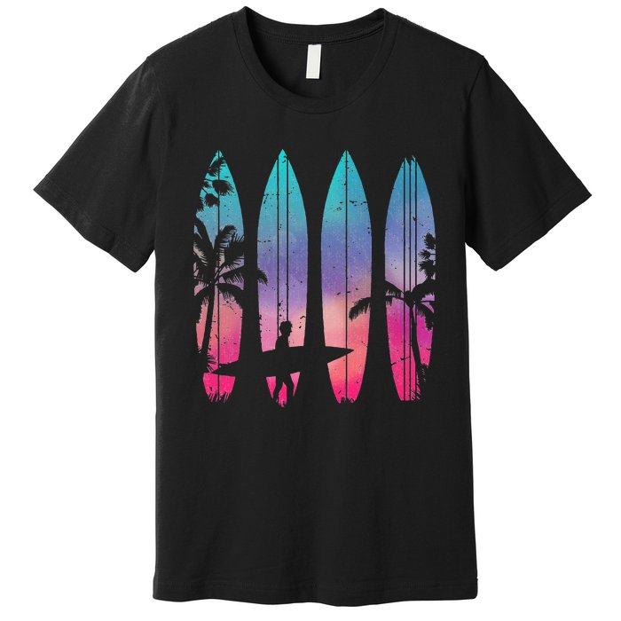 Tropical Beach Surf Surfboard Surfing Surfer Ocean Surfing Premium T-Shirt