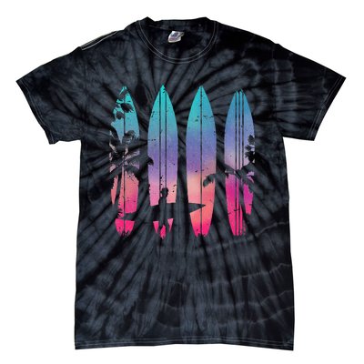 Tropical Beach Surf Surfboard Surfing Surfer Ocean Surfing Tie-Dye T-Shirt