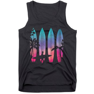 Tropical Beach Surf Surfboard Surfing Surfer Ocean Surfing Tank Top