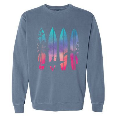 Tropical Beach Surf Surfboard Surfing Surfer Ocean Surfing Garment-Dyed Sweatshirt