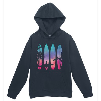 Tropical Beach Surf Surfboard Surfing Surfer Ocean Surfing Urban Pullover Hoodie