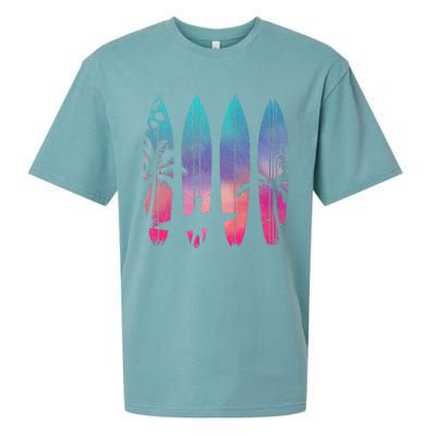 Tropical Beach Surf Surfboard Surfing Surfer Ocean Surfing Sueded Cloud Jersey T-Shirt