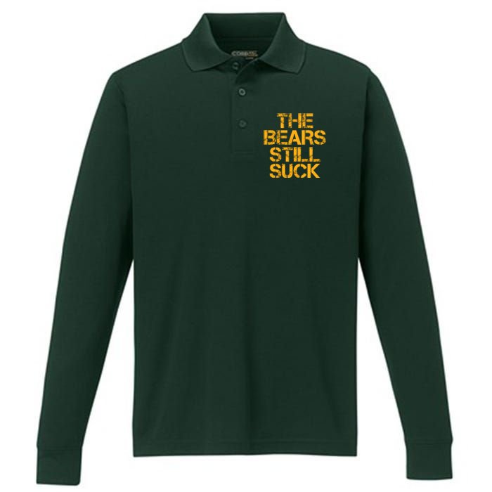 The Bears Still Suck Green Bay Performance Long Sleeve Polo