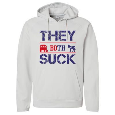 They Both Suck Anti Political Performance Fleece Hoodie