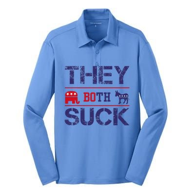 They Both Suck Anti Political Silk Touch Performance Long Sleeve Polo