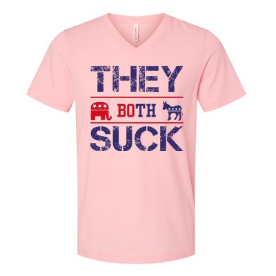 They Both Suck Anti Political V-Neck T-Shirt