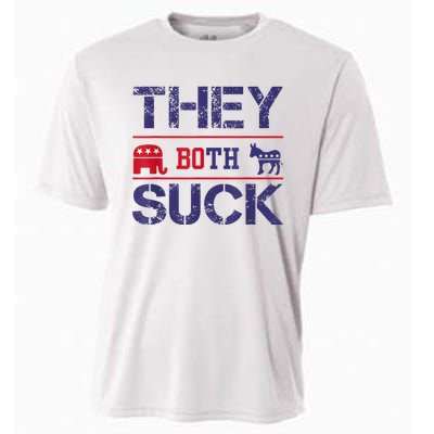 They Both Suck Funny Anti Political Party Libertarian Cooling Performance Crew T-Shirt