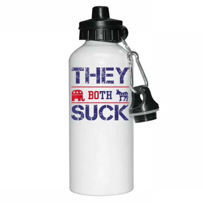 They Both Suck Funny Anti Political Party Libertarian Aluminum Water Bottle