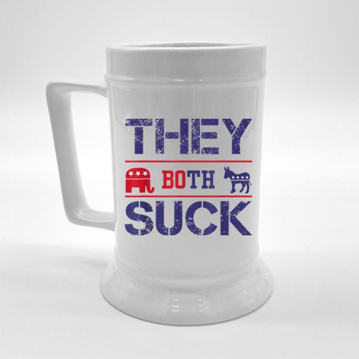 They Both Suck Funny Anti Political Party Libertarian Beer Stein