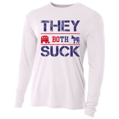 They Both Suck Funny Anti Political Party Libertarian Cooling Performance Long Sleeve Crew