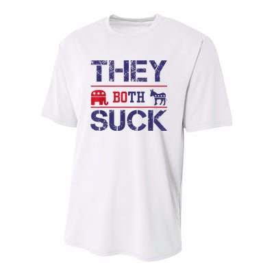 They Both Suck Funny Anti Political Party Libertarian Youth Performance Sprint T-Shirt