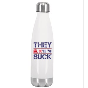 They Both Suck Funny Anti Political Party Libertarian Stainless Steel Insulated Water Bottle